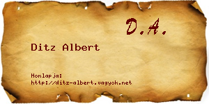 Ditz Albert névjegykártya