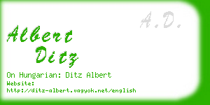 albert ditz business card